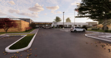 Rendering of the new facility's exterior.
