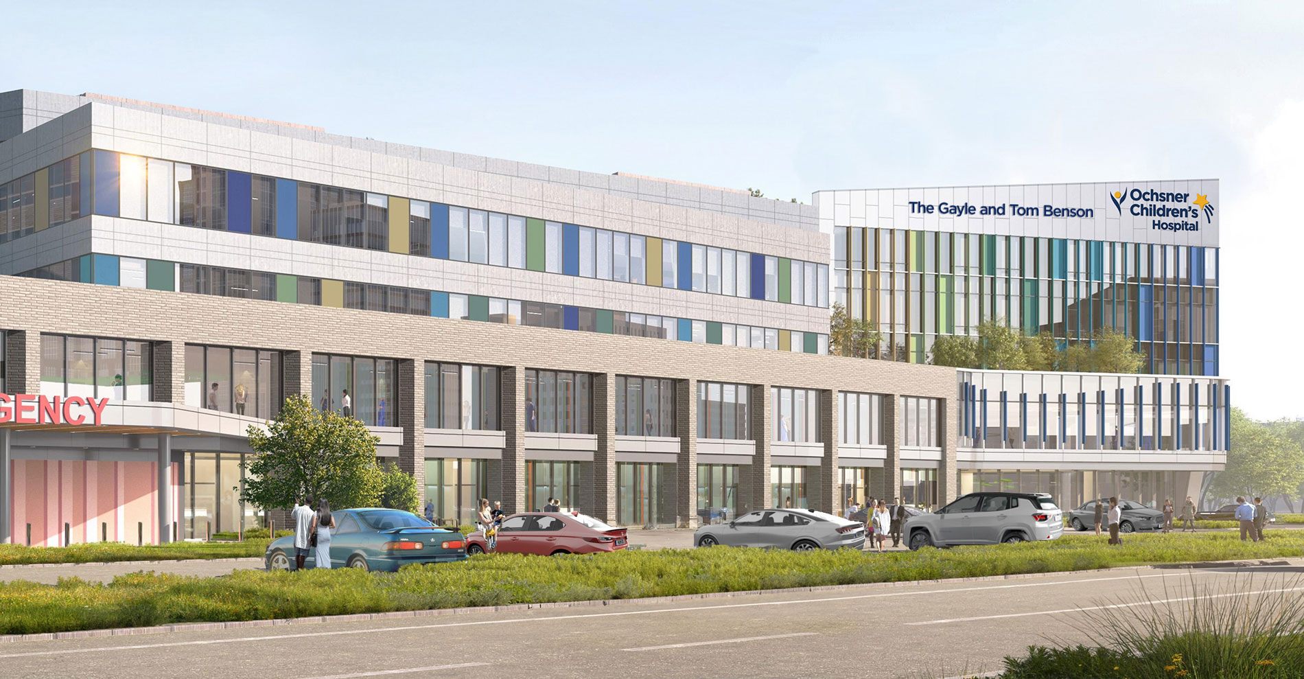 Exterior rendering of Ochsner Children’s Hospital