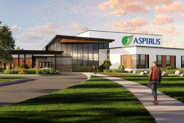 Aspirus Breaks Ground on New Chippewa Falls Hospital and Clinic to Address Critical Care Gaps Exterior rendering of the Aspirus Health facility in Chippewa Falls