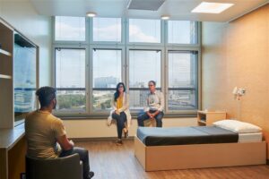 Clements University Hospital psychiatric unit patient room