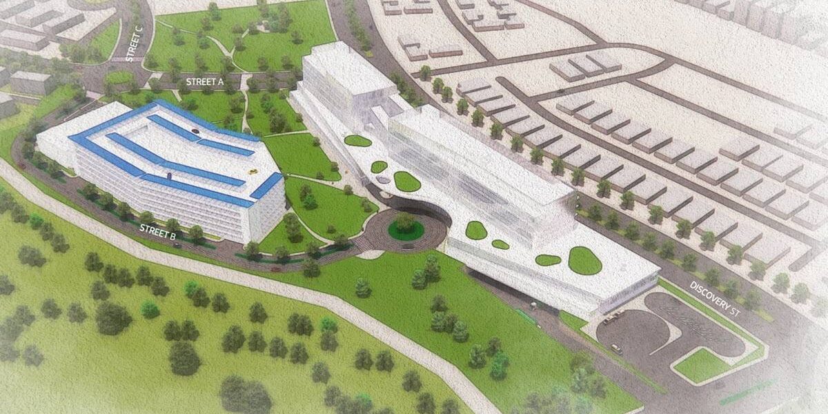 A artist's picture of what the site will look like.