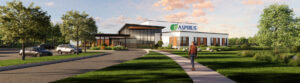 Exterior rendering of the Aspirus Health facility in Chippewa Falls