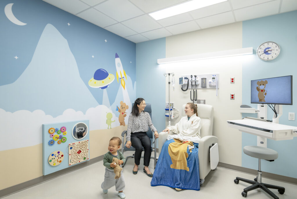 Rady Children’s Health outpatient facility in Orange County, Calif. - patient room