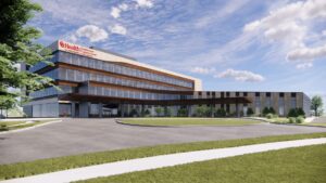 The new facility will feature 70 exam rooms, 45 infusion spaces, three linear accelerators, comprehensive imaging capabilities including MRI and PET-CT, and dedicated clinical trial space designed to expand as the center grows.