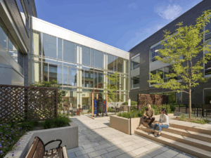 MyMichigan Health Cancer Center courtyard