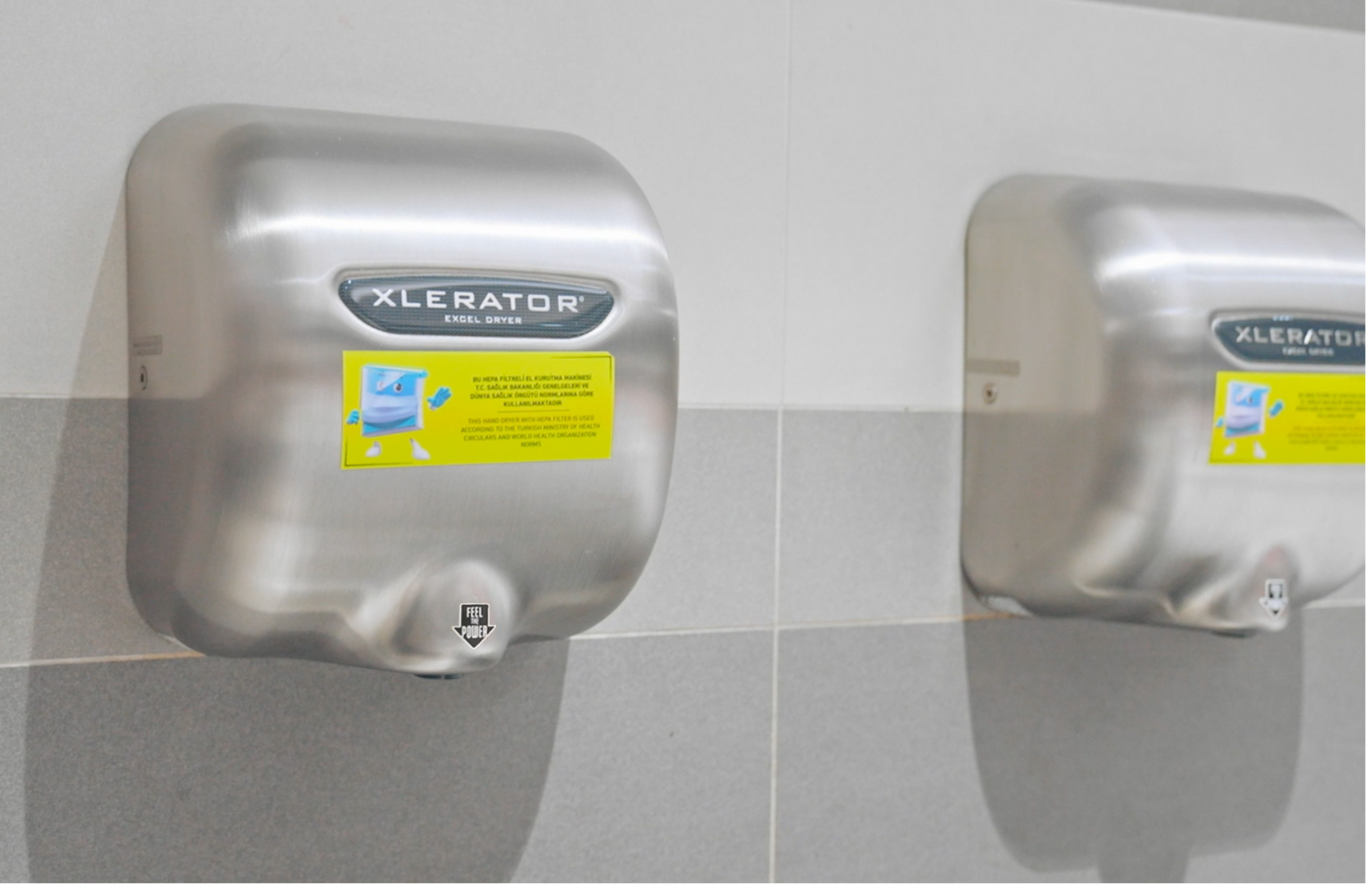 the Infection Control Board determined that traditional high velocity dryers, where hands are held beneath the airflow, offer a more hygienic solution than trough style units.