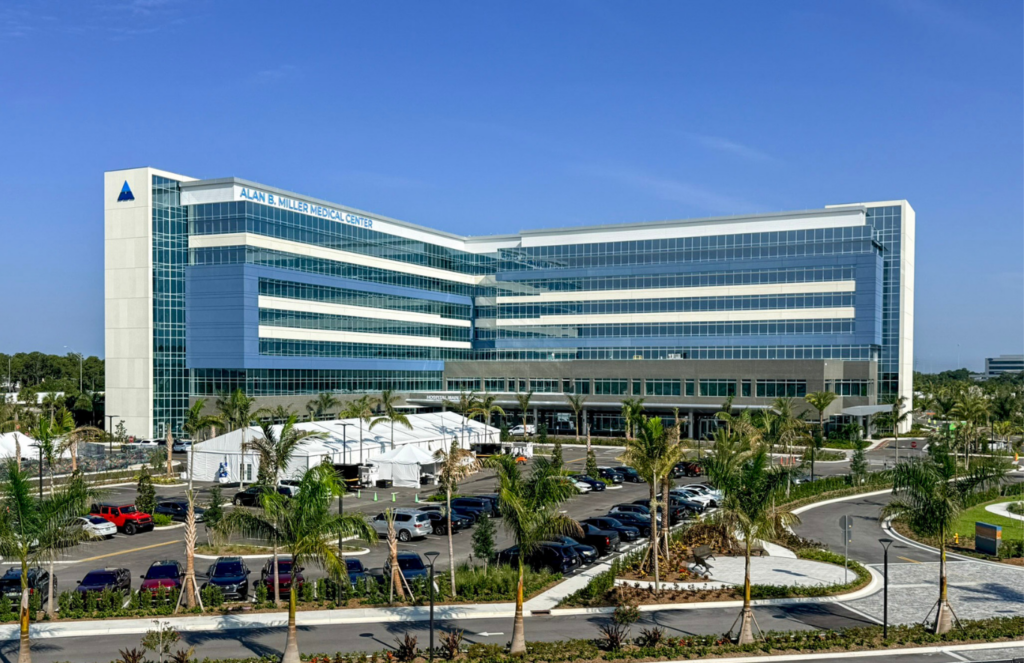 The building is sized to accommodate up to 291 beds in the future and that the site plan allows for a forthcoming 80,000-square-foot medical office building.