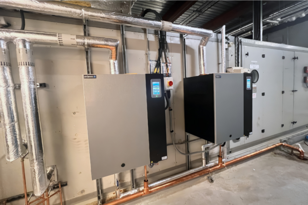 Humidification systems designed for large buildings help maintain consistent indoor humidity in healthcare environments with high air volumes and continuous operation.