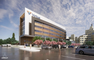 Virtua Health has reached a major construction milestone on the Marvin Samson Pavilion at Virtua Our Lady of Lourdes Hospital in Camden, New Jersey, after crews placed the final steel beam atop the seven-story patient tower. 