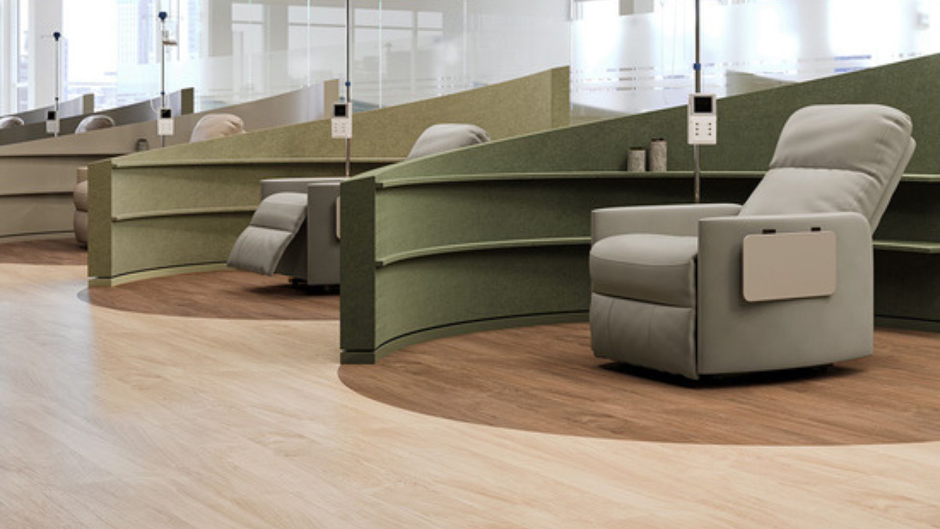 Mannington Commercial’s Health & Wellness flooring portfolio includes carpet, luxury vinyl tile (LVT), resilient sheet and rubber flooring designed for healthcare and wellness environments.