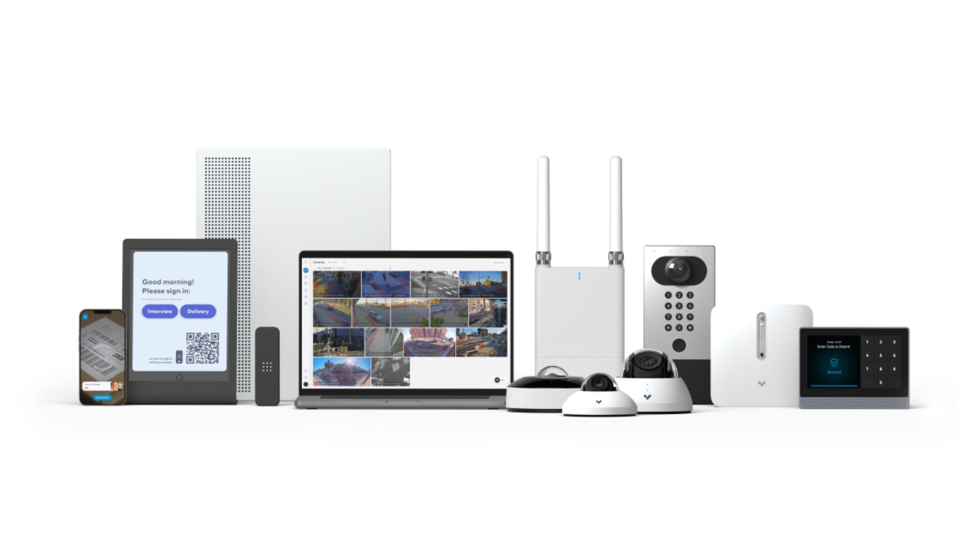 Verkada’s unified physical security platform combines video security, access control, alarms, intercoms, air quality sensors and visitor management through a cloud-based management platform.