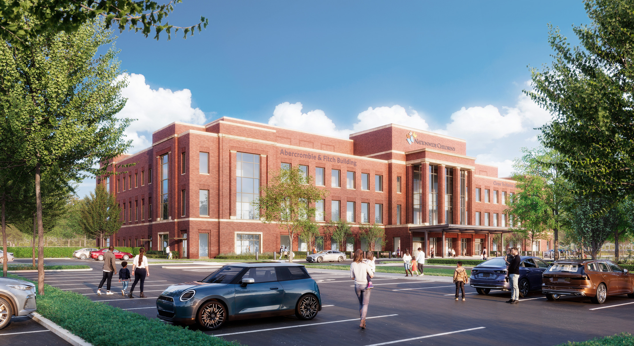 rendering of new Close To Home center at Nationwide Children's Hospital in New Albany, Ohio